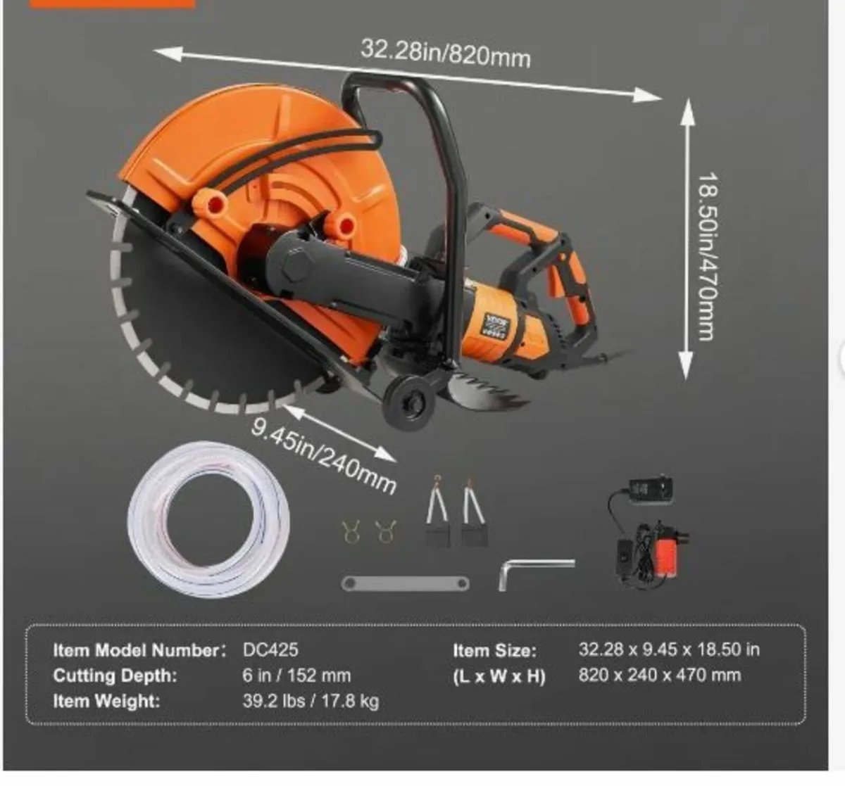 16"/40.6 cm Electric Concrete Saw - Image 4