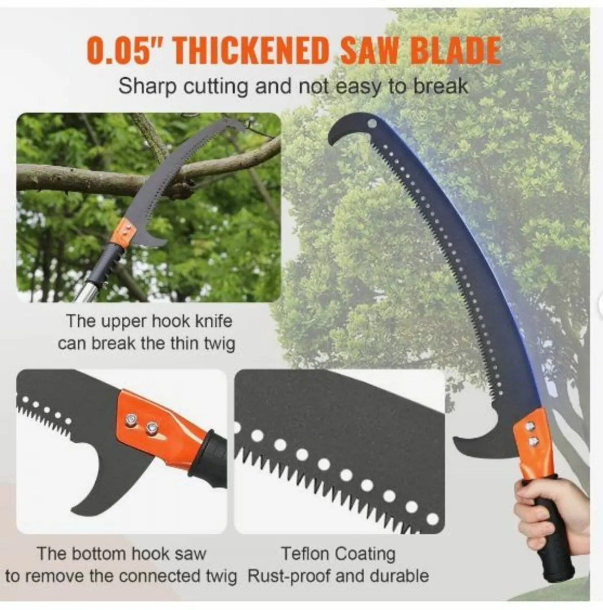 Manual Pole Saw, 2.2 - 8.2 m Extendable - Image 2