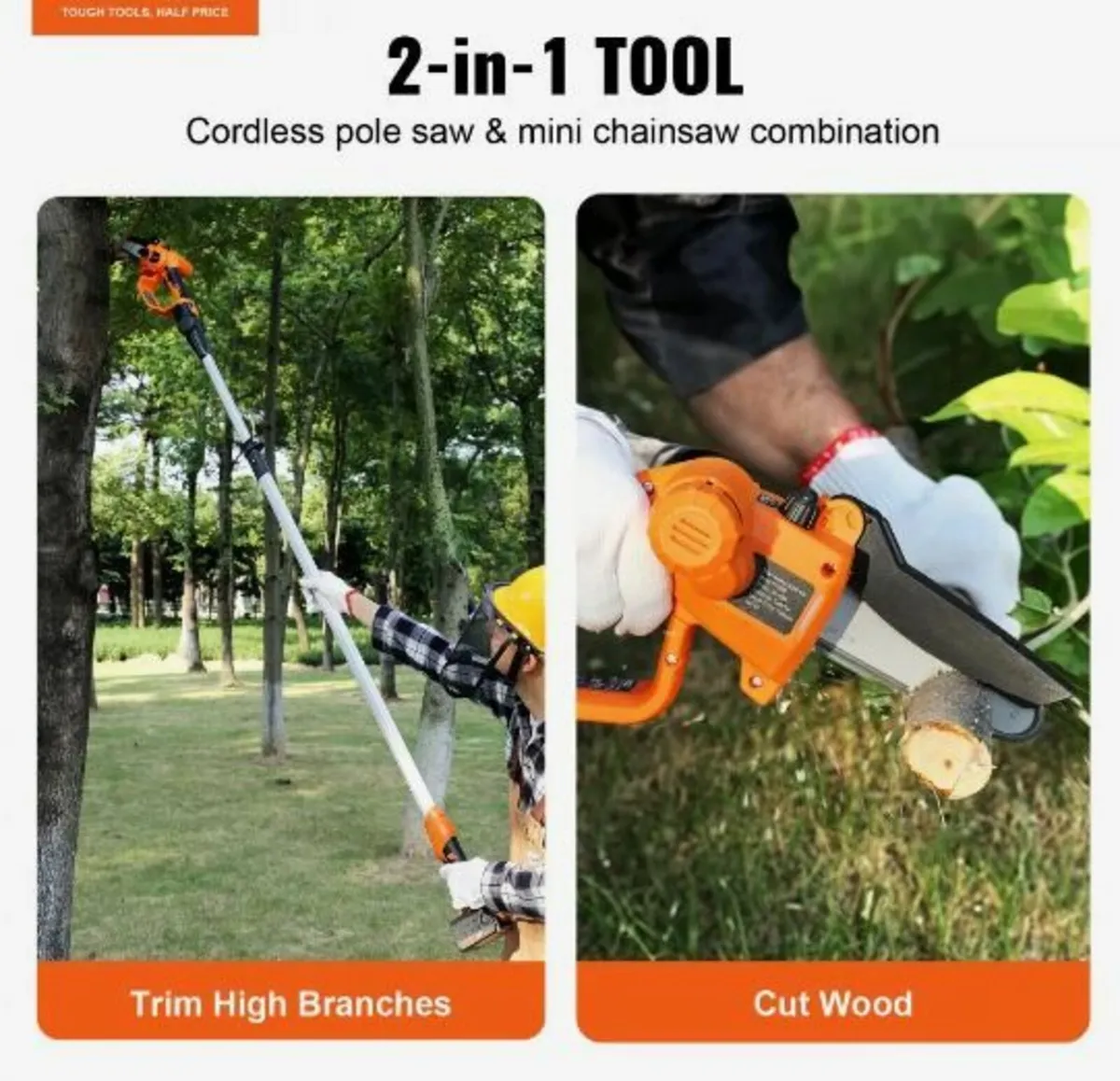 2-in-1 Cordless Pole Saw & Mini Chainsaw - Image 3