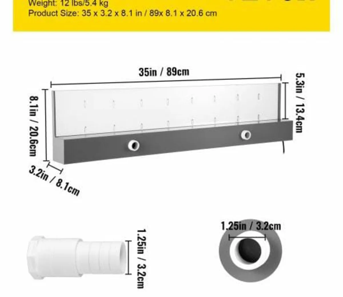 Swimming Pool Waterfall Spillway 30x11.5x8 cm Stai - Image 4