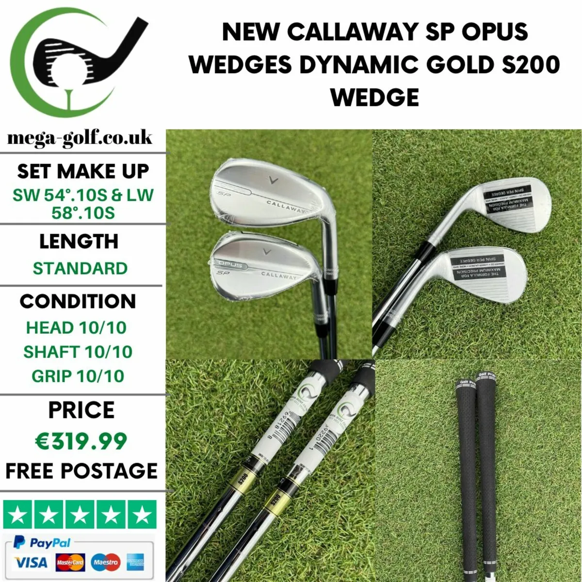 New Callaway SP Opus Wedges Sw 54°.10S& Lw 58°.10S - Image 1