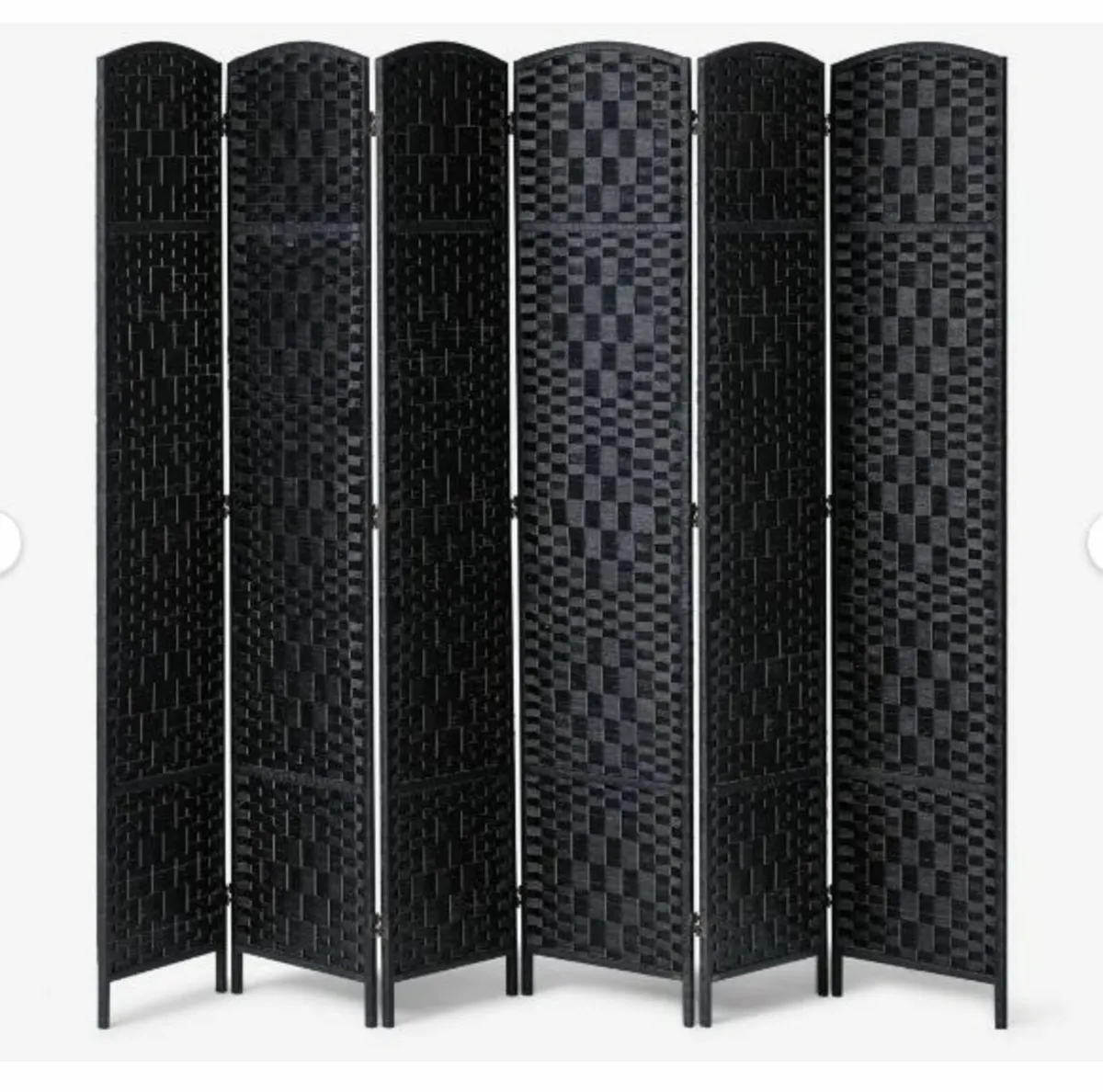 6 Panel Room Divider, Hand-Woven Folding - Image 1