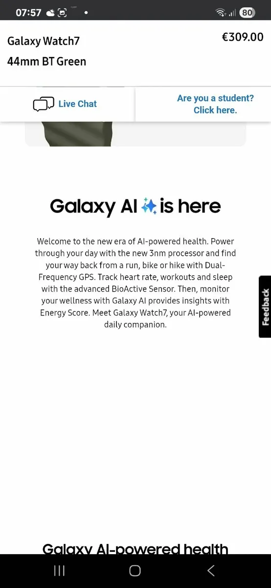 Samsung smart watch 7 green - Image 4