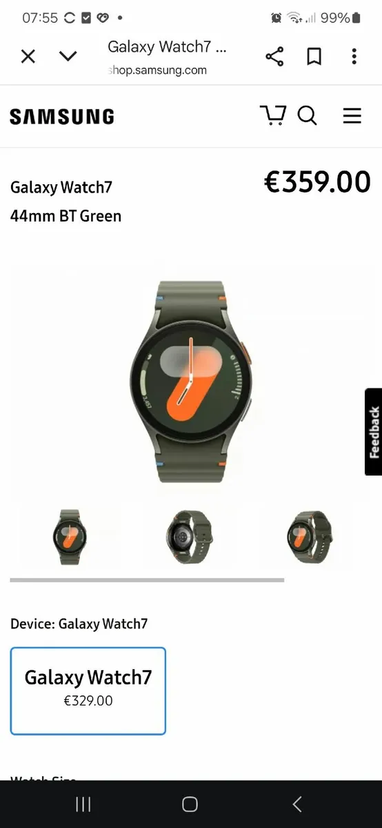Samsung smart watch 7 green - Image 2