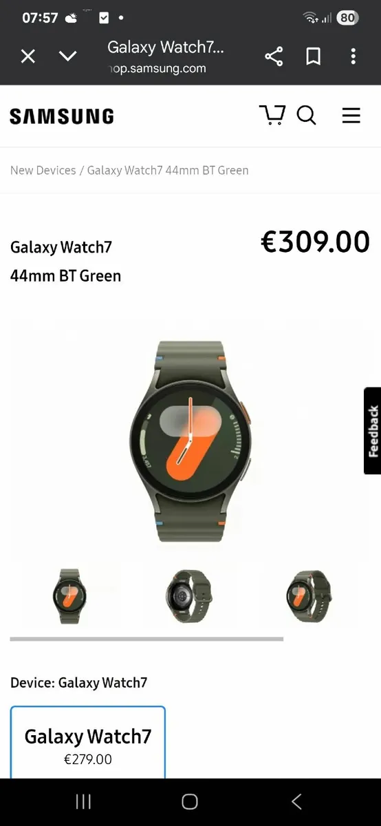 Samsung smart watch 7 green - Image 1