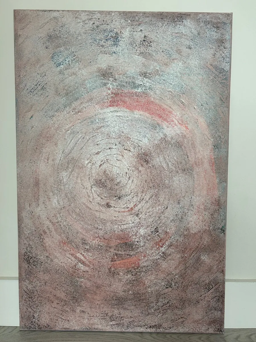 Original pink and grey painting - Image 3
