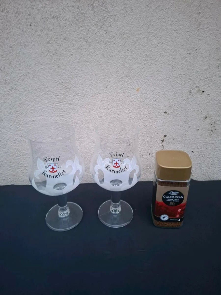 Triple karmeliet belgian beer glasses