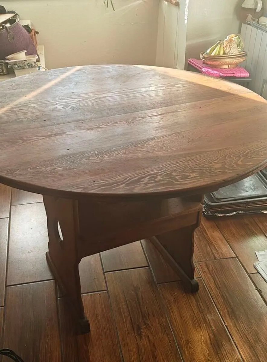 Antique metamorphic table/chair carved oak - Image 4