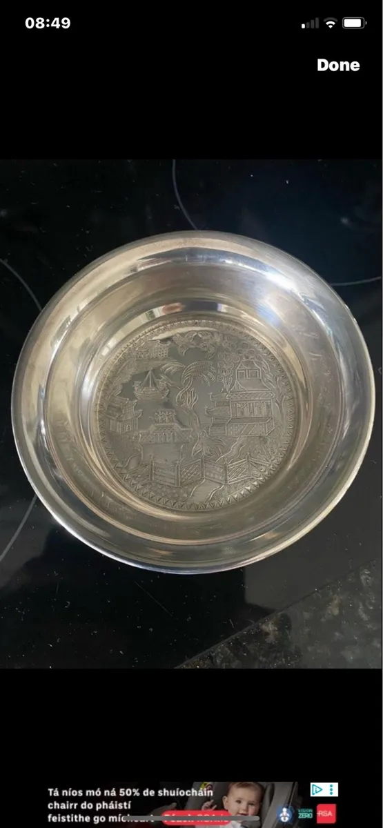 Silver Plated Wine Bottle Coaster - Image 1