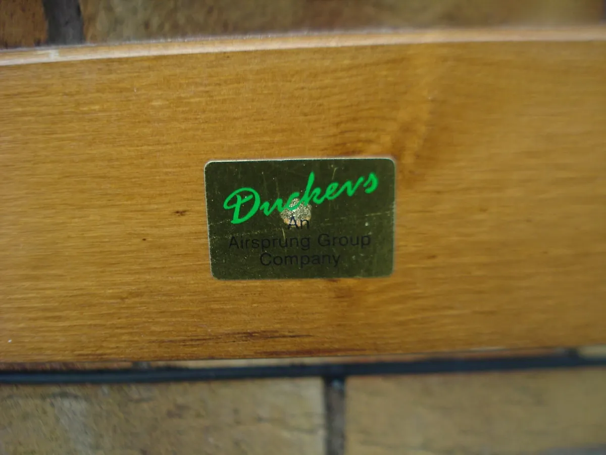 DUCKERS  DARK FINE PINE DOUBLE BED HEADBOARD. - Image 2