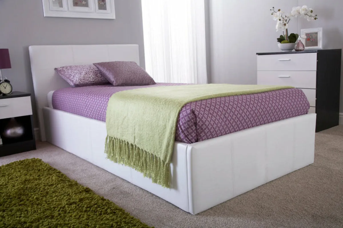 Single Leather Ottoman Beds With Mattress - Image 3