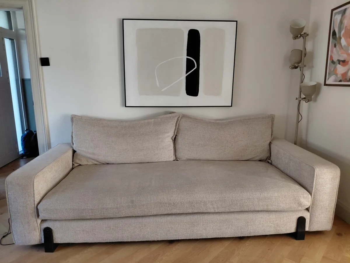 4 Seater Cream Sofa - Image 4