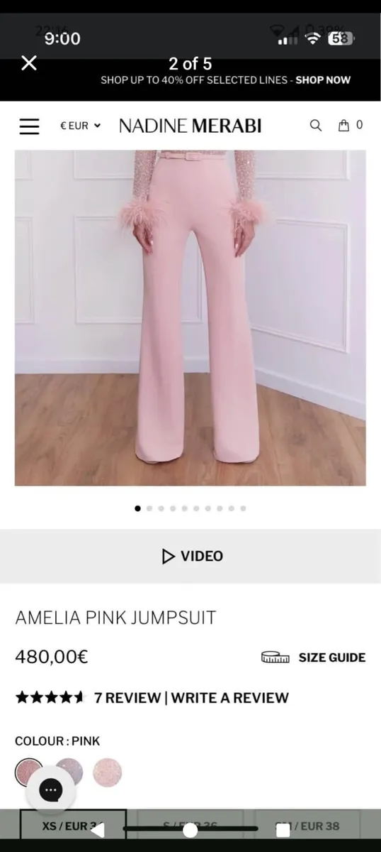 Nadine merabi Amelia pink jumpsuit size small - Image 2