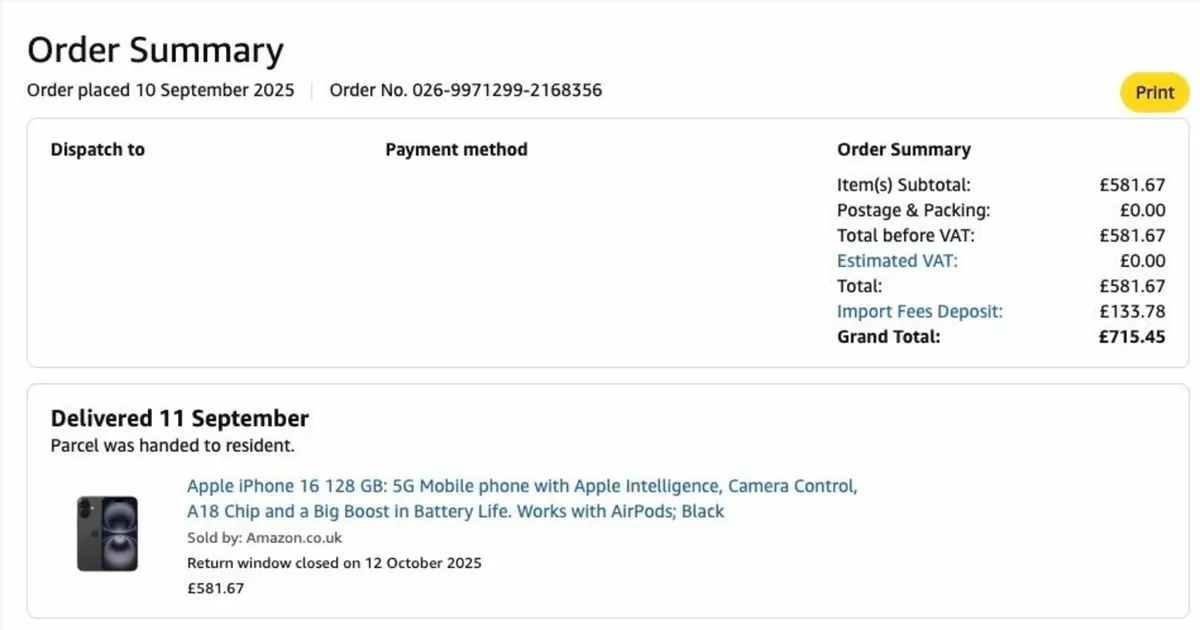 Apple iPhone 16 128 GB Black - Like New - Image 2