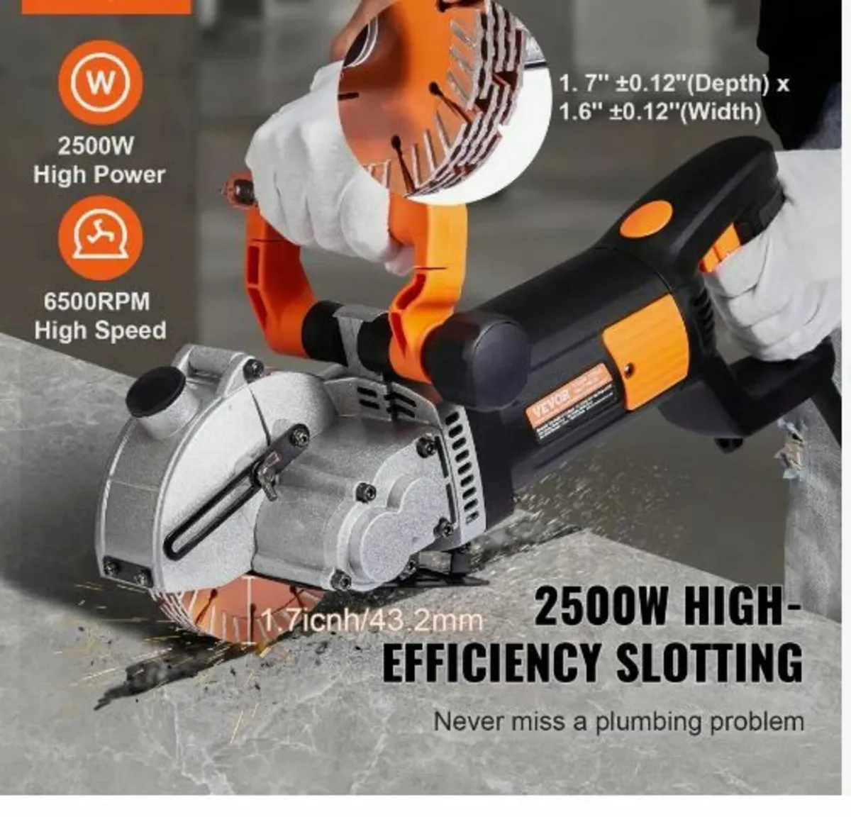 Electric Wall Chaser, Wall Groove Cutting - Image 3