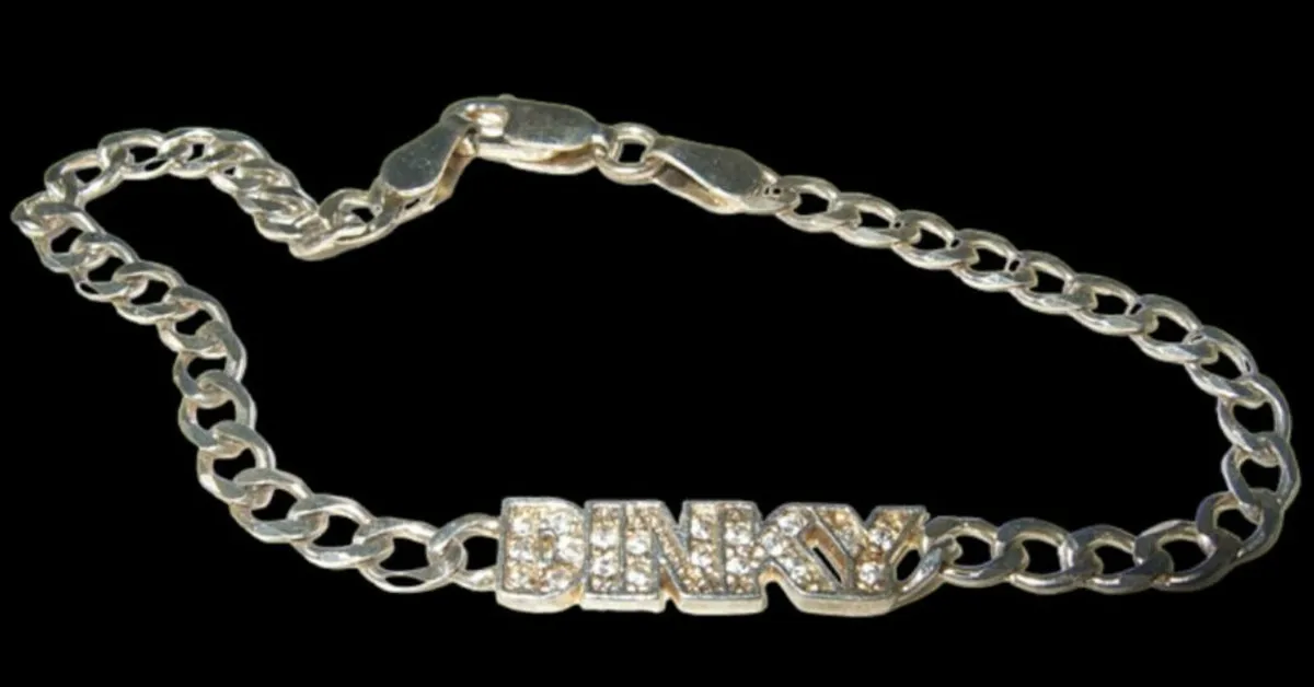 Vintage Hallmarked Silver Gemset Logo Bracelet - Image 1