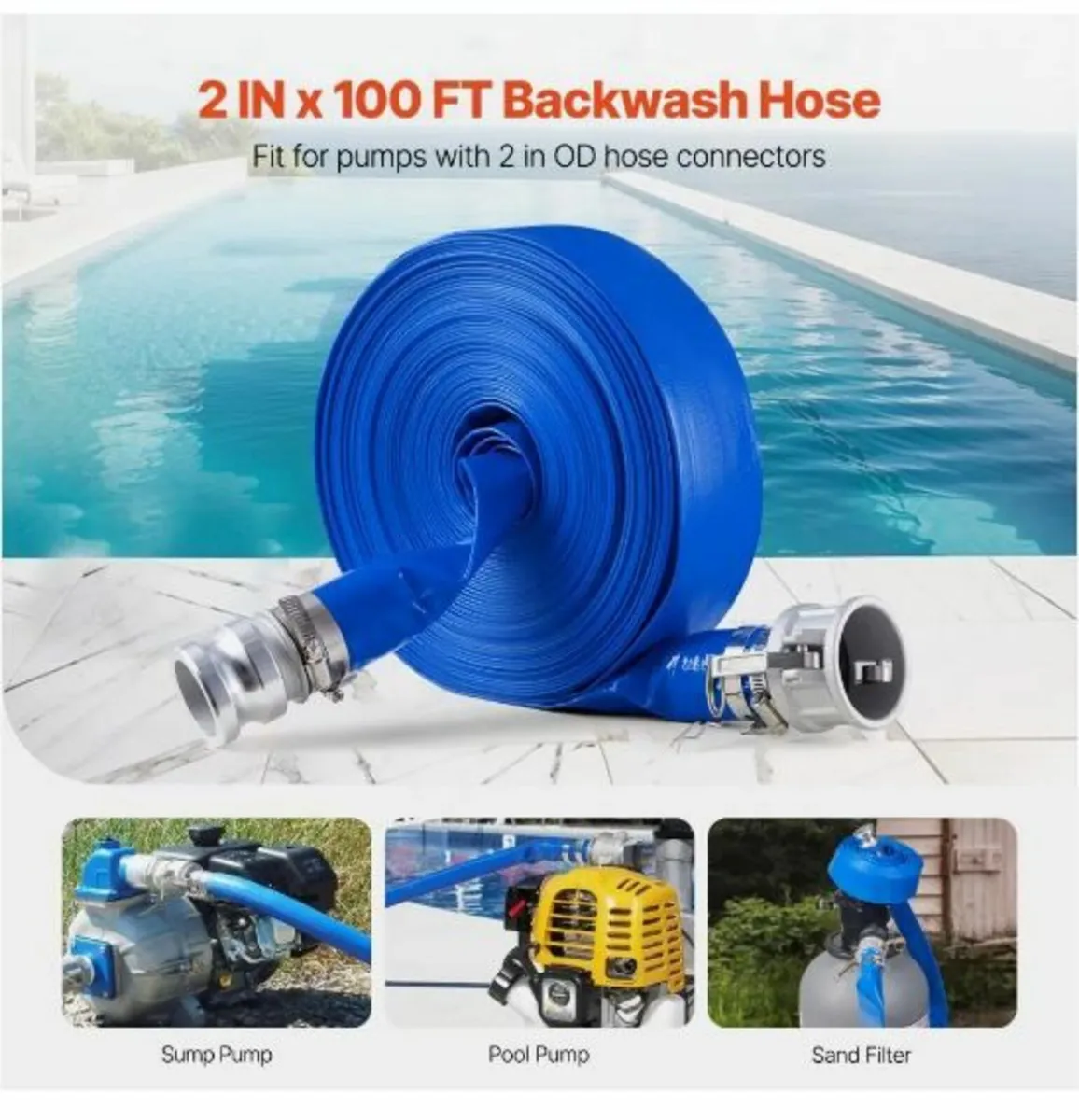 Backwash Hose, 51 mm(2 in) x 30.5 m(100 ft) - Image 2