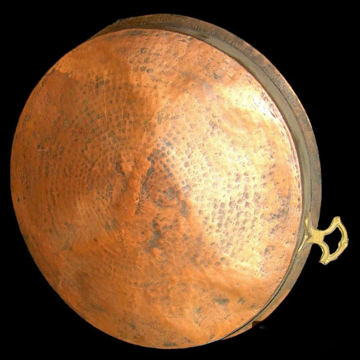 Large Vintage Copper Pan with Brass Handles - Image 3