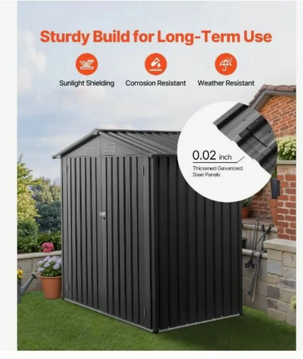 1860 x 1210 x 1841 mm Metal Garden Shed - Image 3