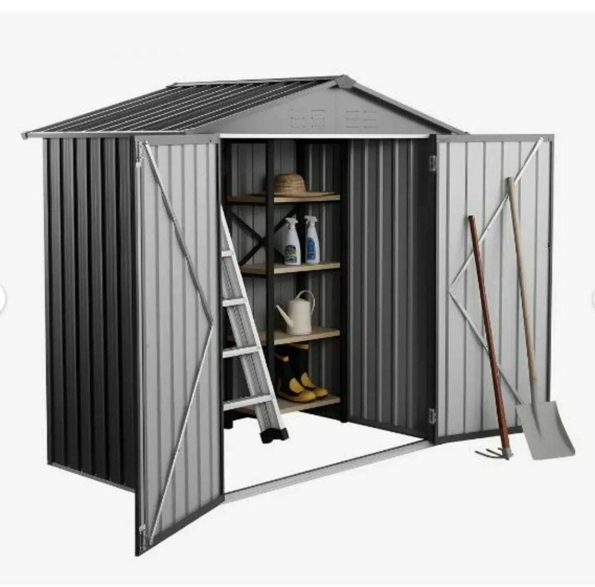 1860 x 1210 x 1841 mm Metal Garden Shed - Image 4