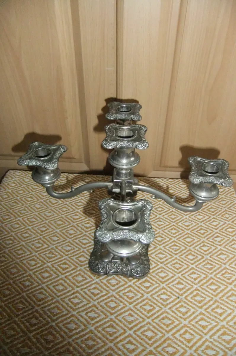 Victorian Decorative Candelabra, UK Silver Plate - Image 2
