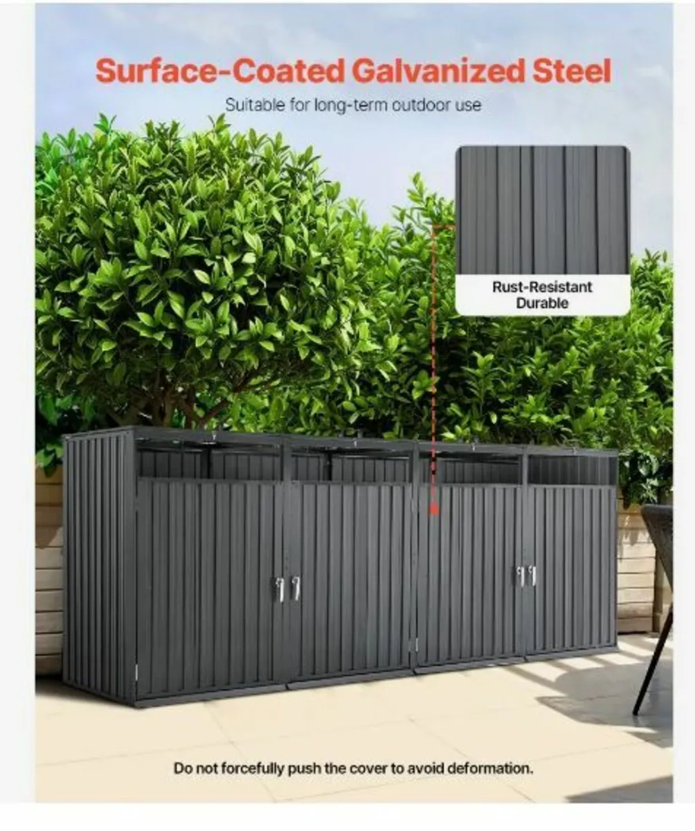 Trash Can Storage, 4 x 52.79 Gal Trash Bin Storage - Image 3