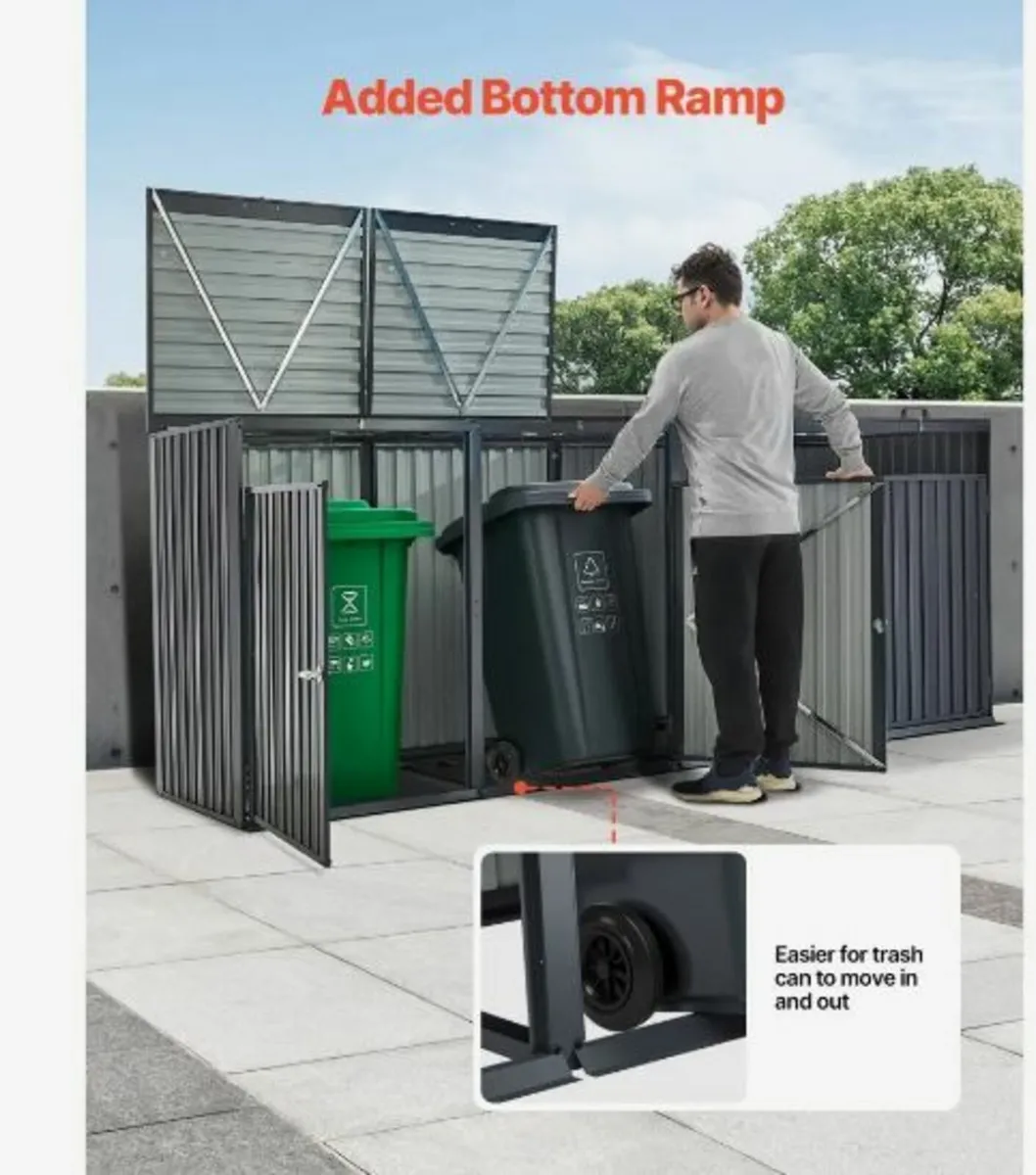 Trash Can Storage, 4 x 52.79 Gal Trash Bin Storage - Image 4