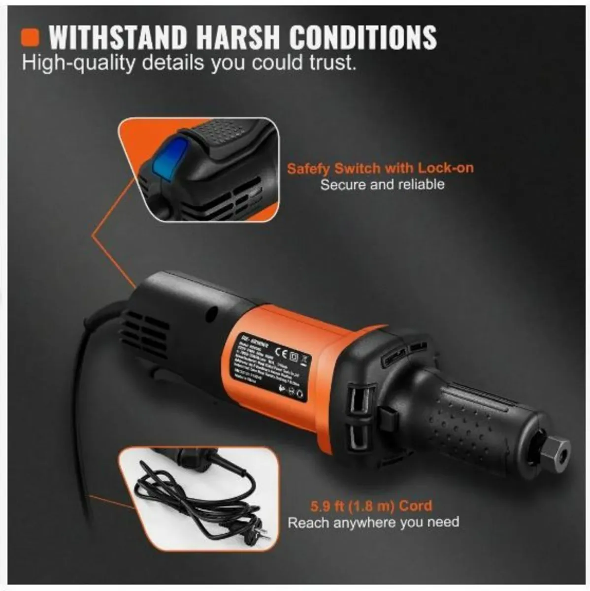 Die Grinder 6.4 mm Heavy Duty Straight - Image 3