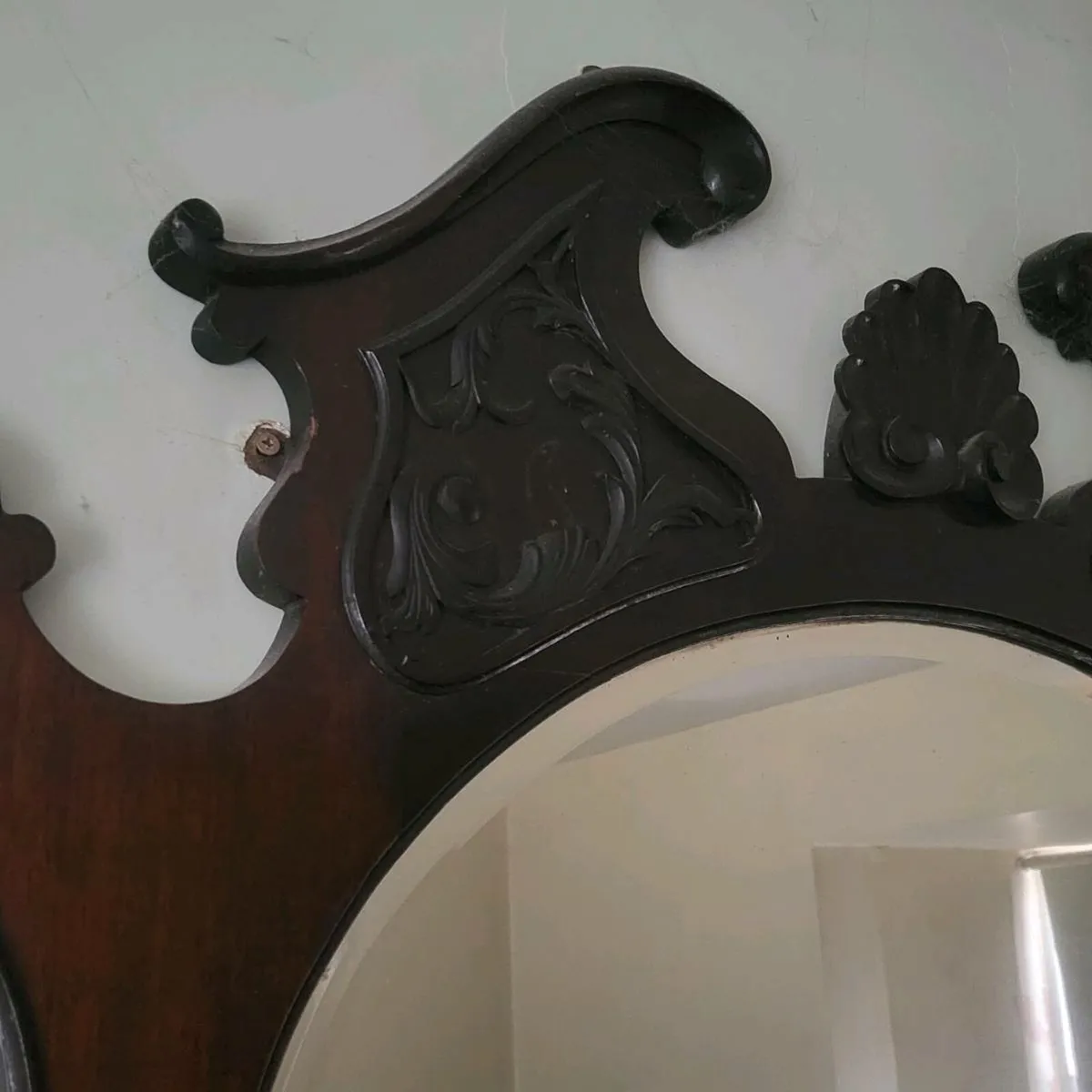 Antique solid wood mirror - Image 2