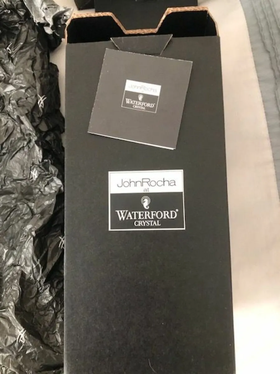 6 signed John Rocha Waterford goblets in Geo style - Image 2