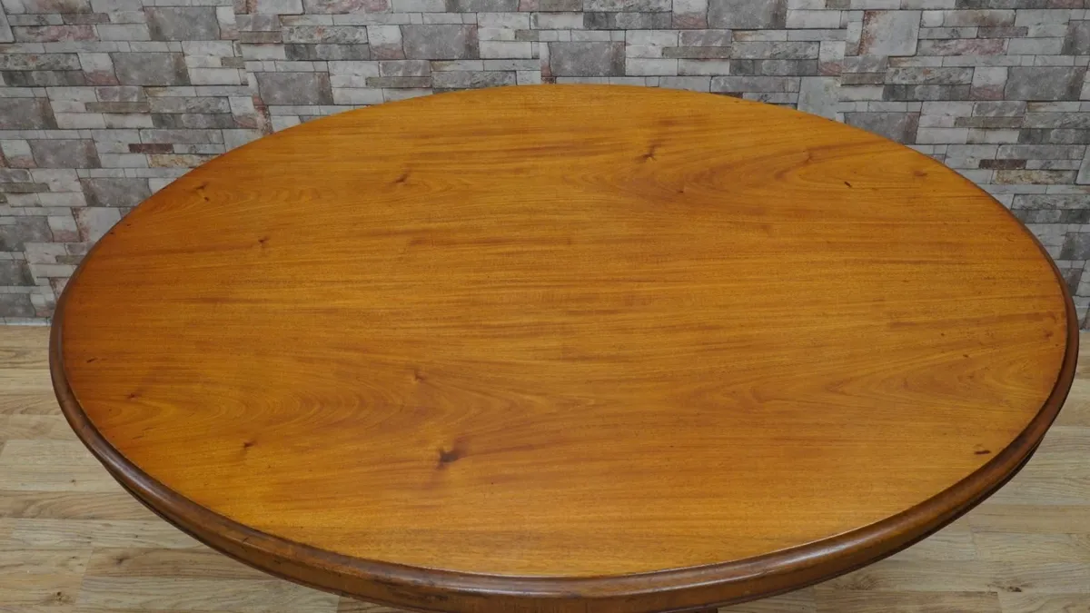 Victorian Mahogany Oval Pedestal Table - Image 3