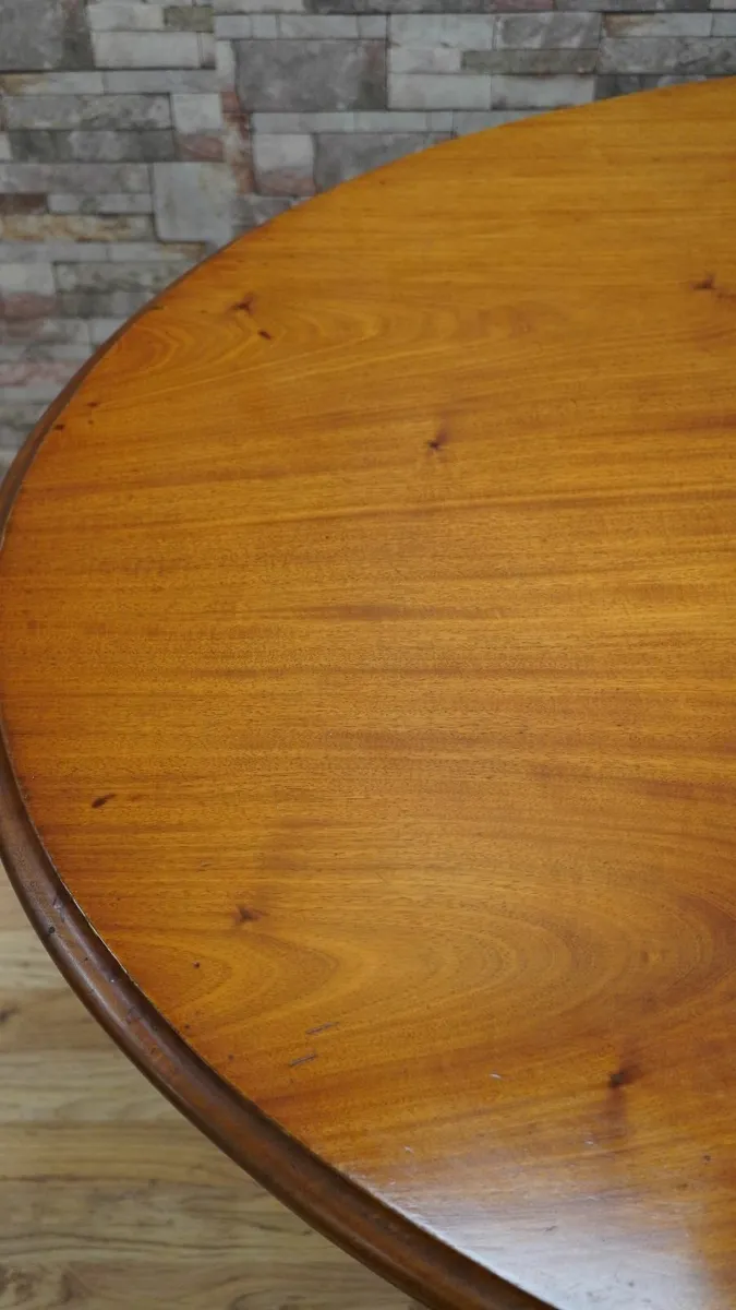 Victorian Mahogany Oval Pedestal Table - Image 4