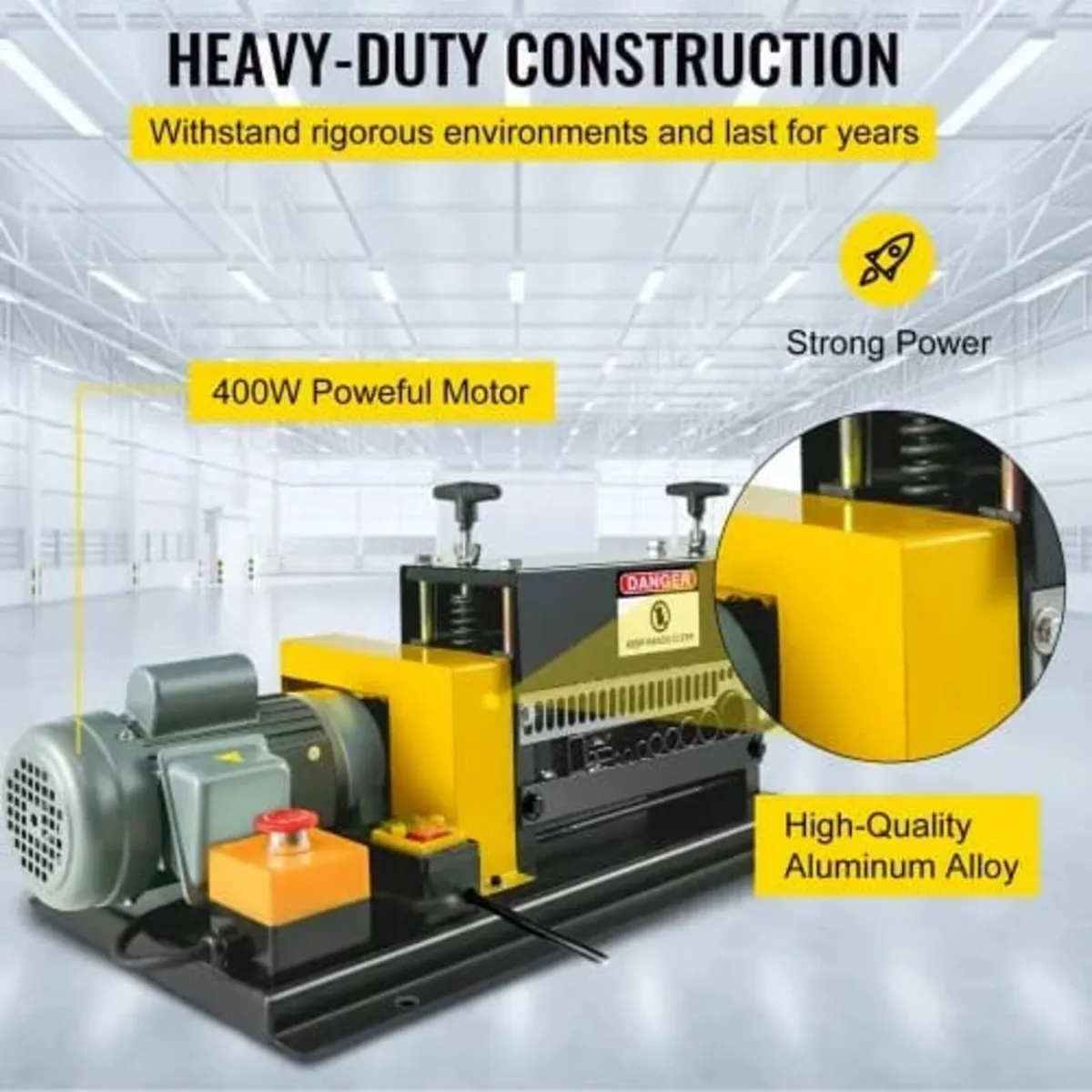 400W Electric Wire Stripping Machine, 1.5-38mm Por - Image 2