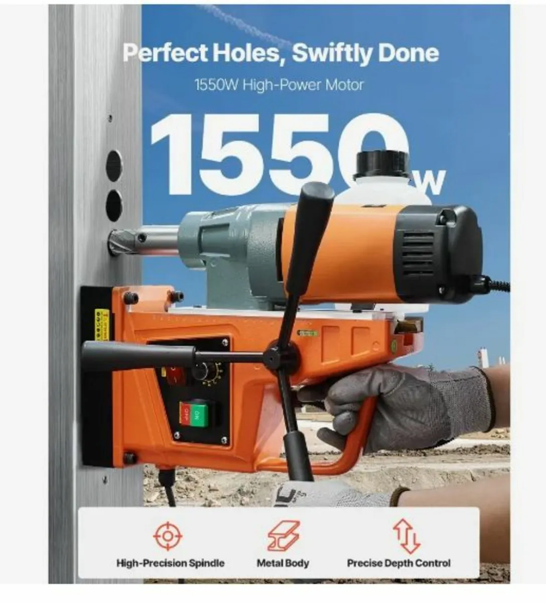 Magnetic Drill, 1550W Motor 2 in Boring - Image 2