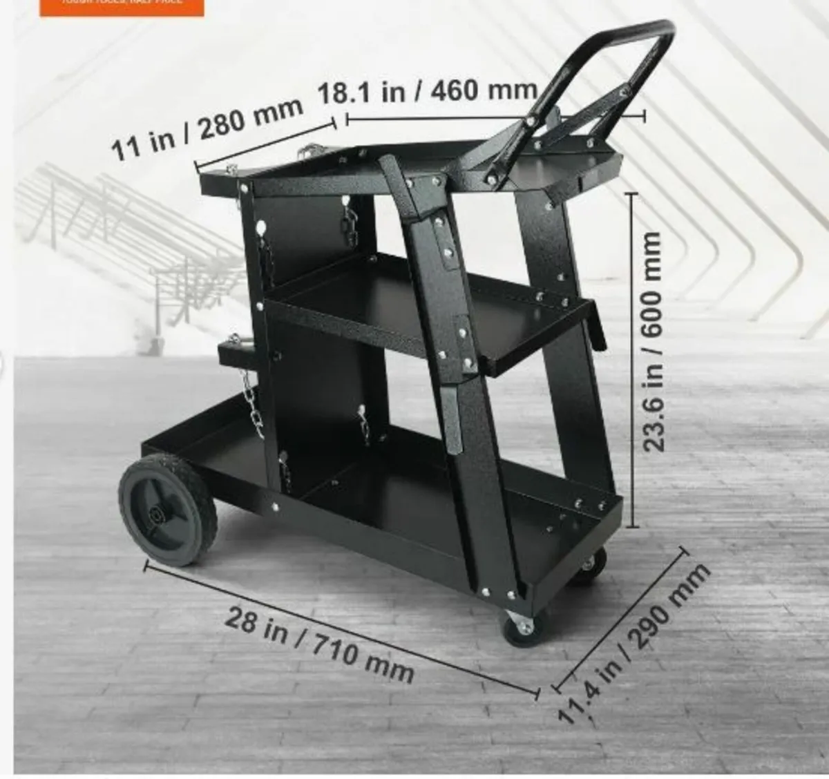 Welding Cart, 3-Tier Heavy Duty Welder - Image 2