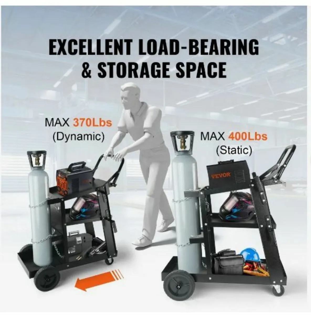 Welding Cart, 3-Tier Heavy Duty Welder - Image 3