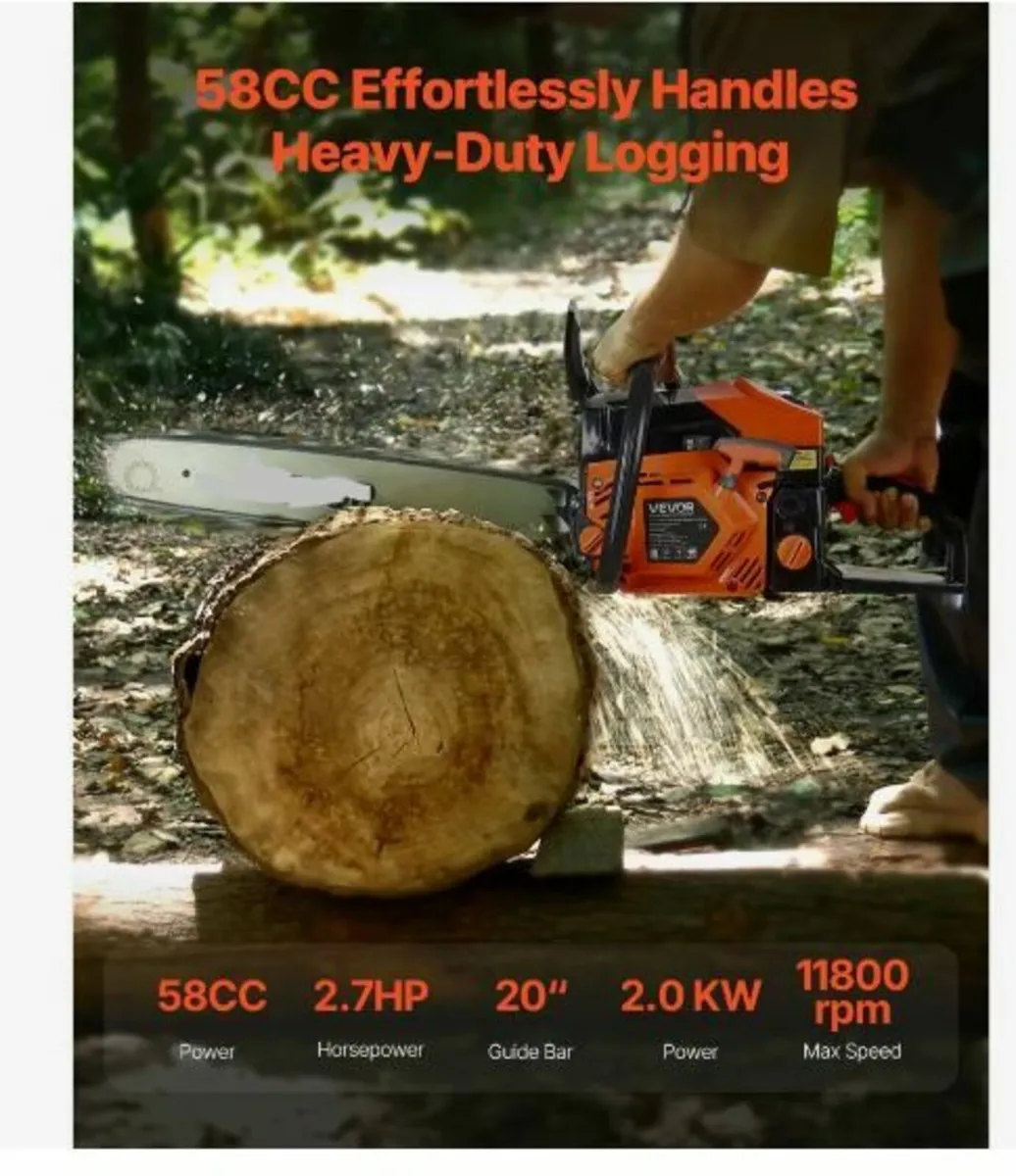 58 cc Gas Chainsaw, 20 inch Gas - Image 2