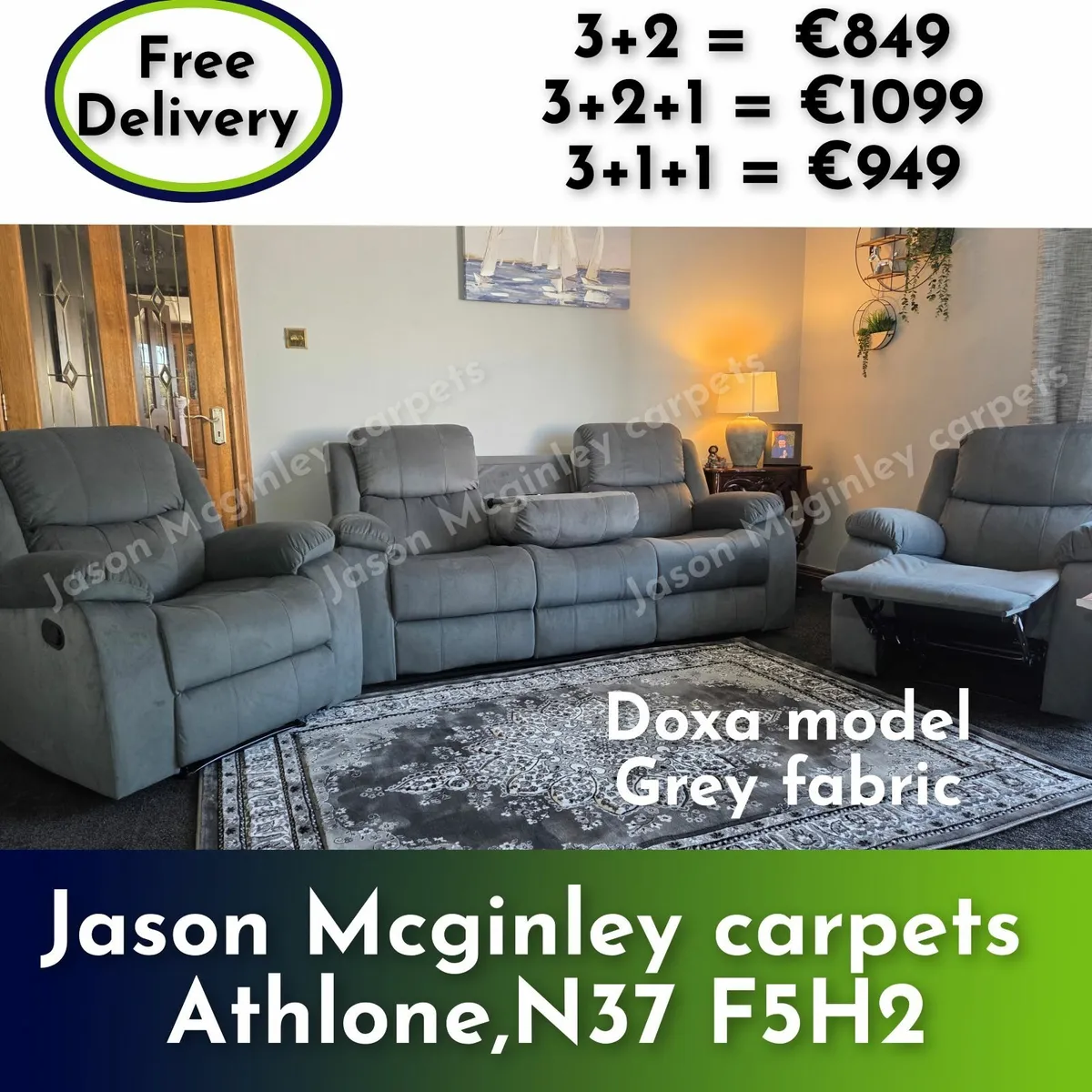NEW Living Room Sofa - Doxa Recliner from €849 - Image 3