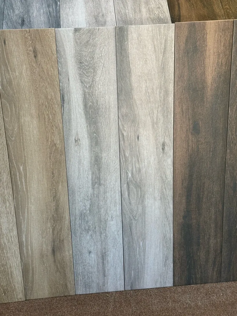 Clearance Wood effect tile 23cm x 120cm Taupe - Image 2