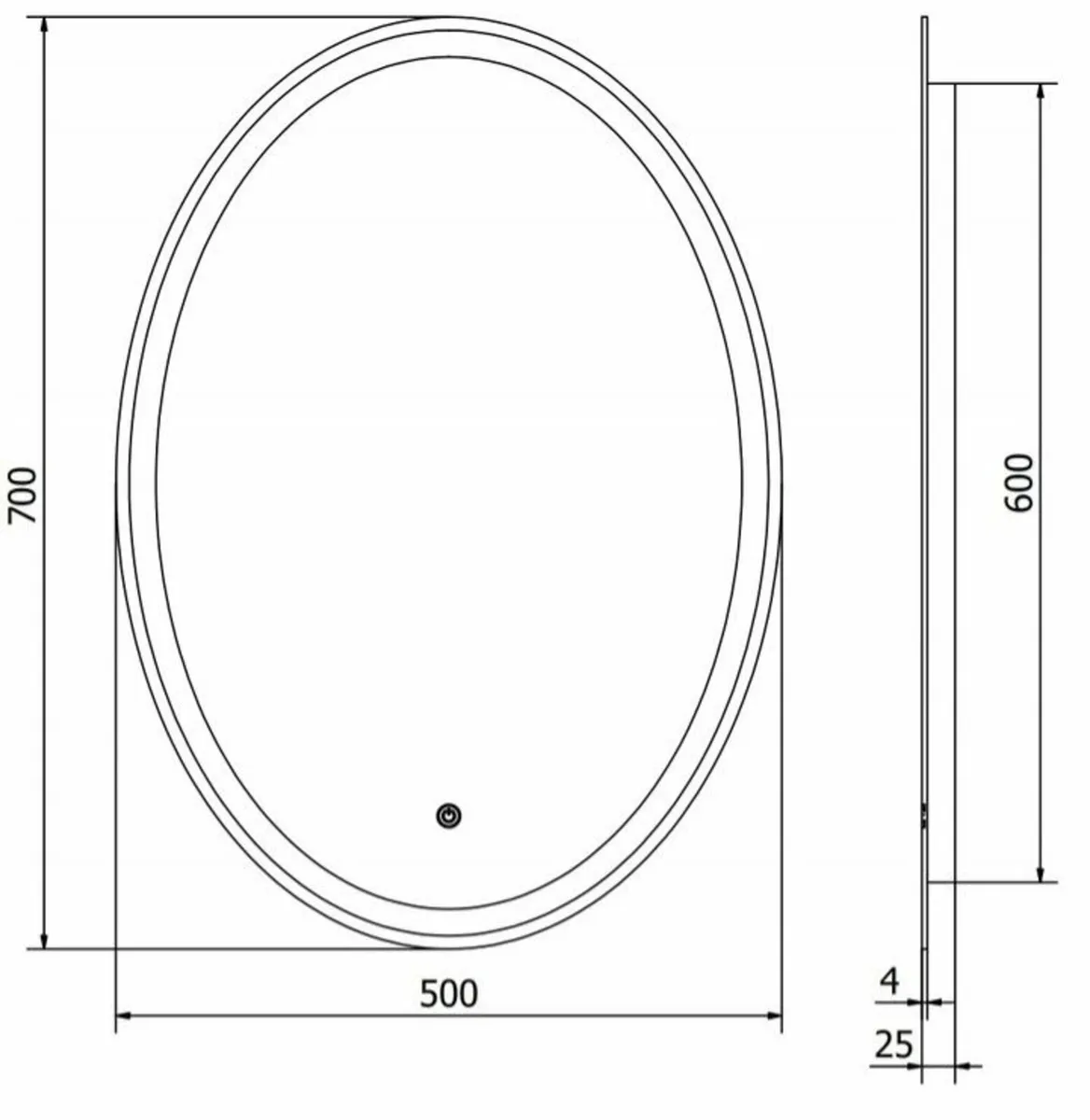 LED Bathroom Mirror 50x70cm - Image 3