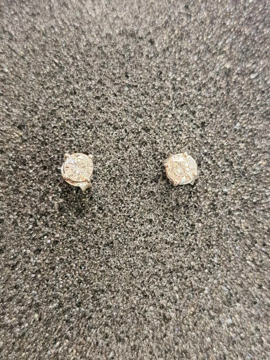 18K White Gold Diamond Earrings 18CT - Image 4