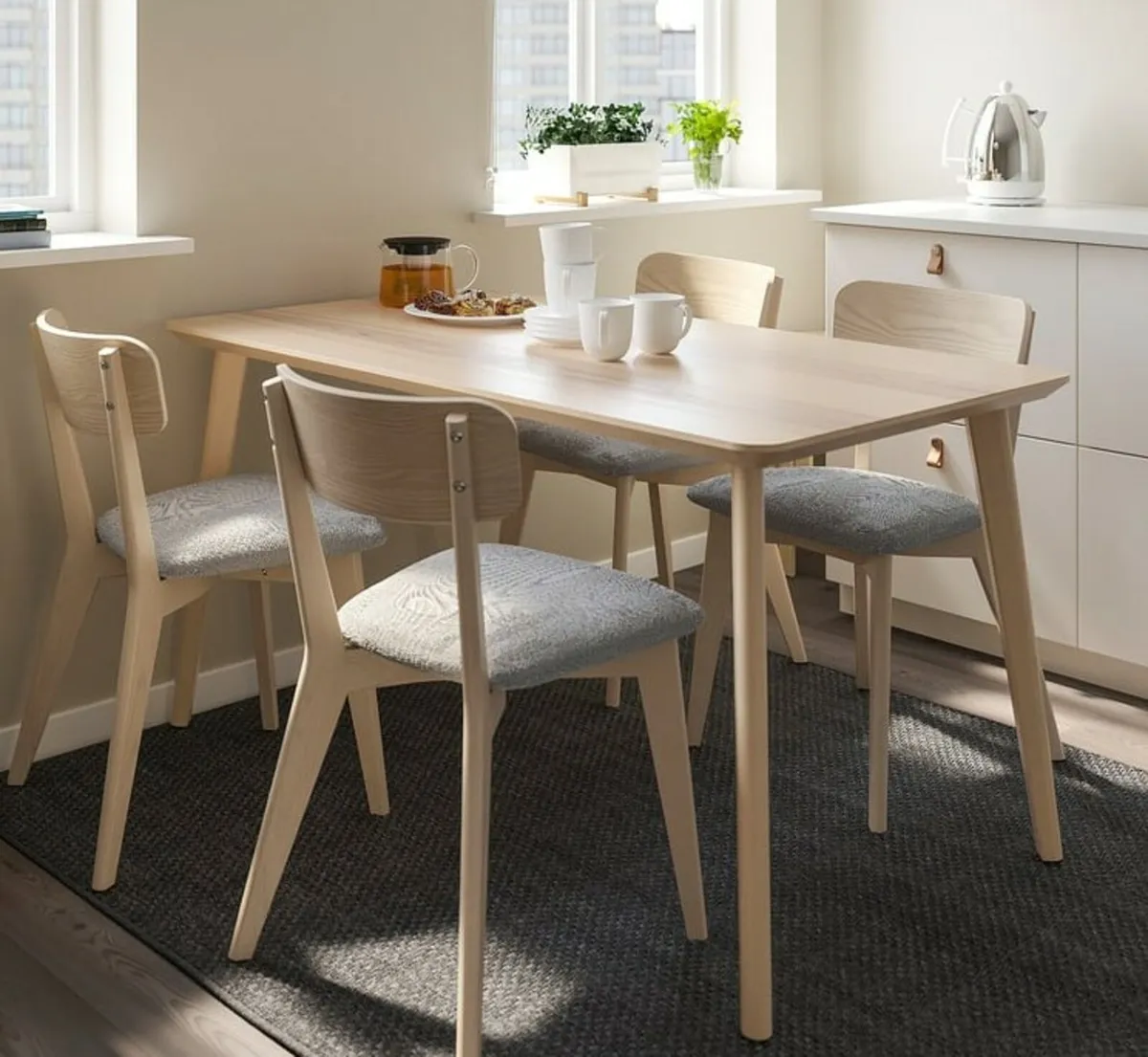 Large Lisabo Ash Veneer Kitchen Table - Image 2