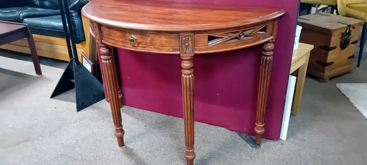 Decorative Hardwood Demi Lune Table - Image 1