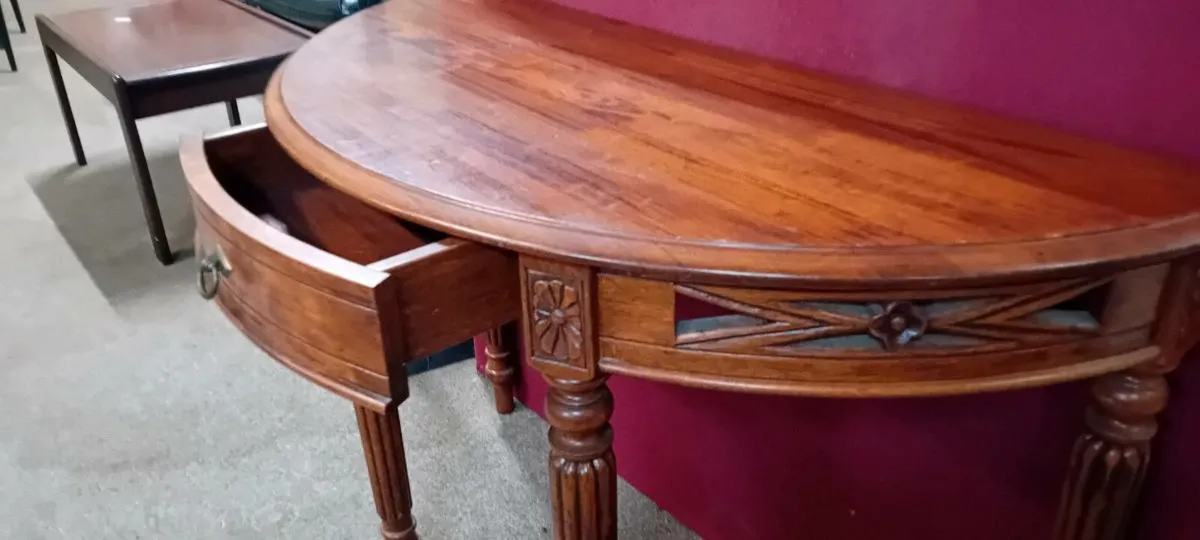 Decorative Hardwood Demi Lune Table - Image 2