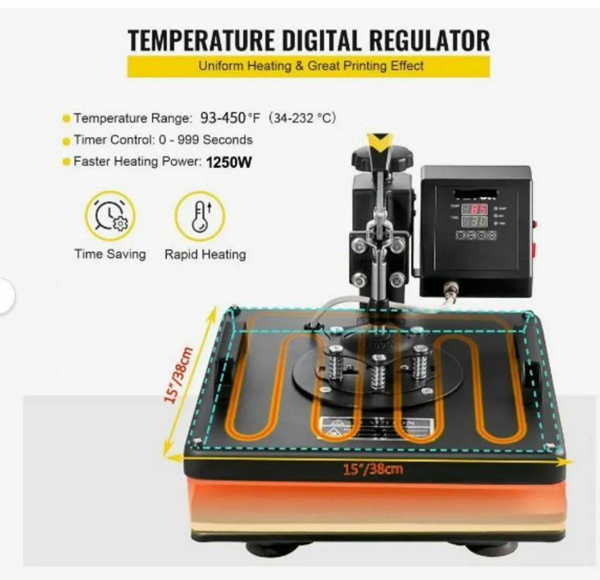Heat Press 8 in 1 Heat Press Machine 38x38cm - Image 2