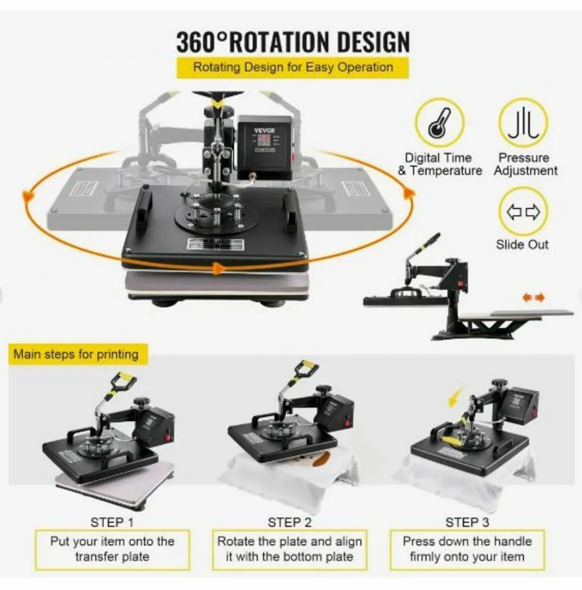 Heat Press 8 in 1 Heat Press Machine 38x38cm - Image 3