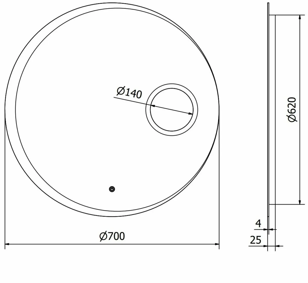 LED Bathroom Mirror 70x70cm - Image 3