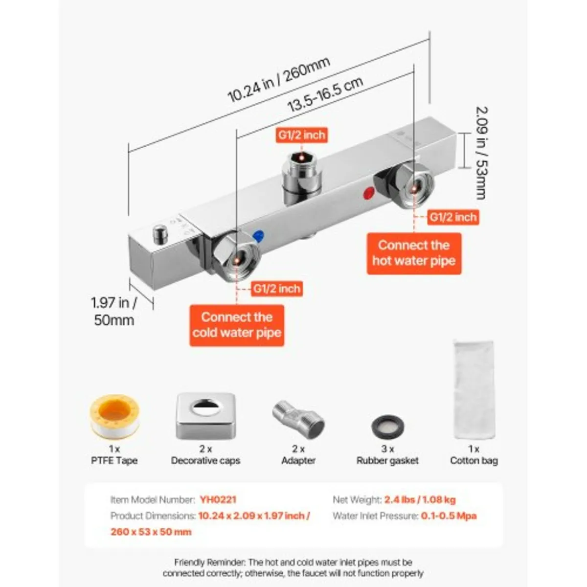 Thermostatic Shower Faucet Valve, 38℃ Secure Lock - Image 4