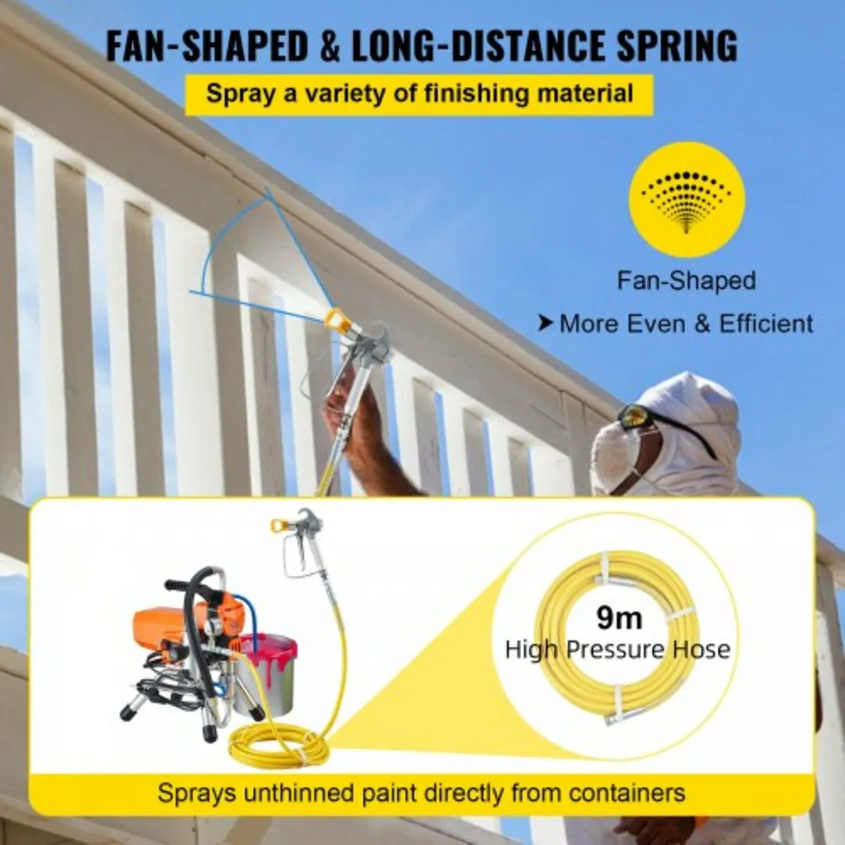 Airless Paint Sprayer with High Pressure Hose, 220 - Image 3