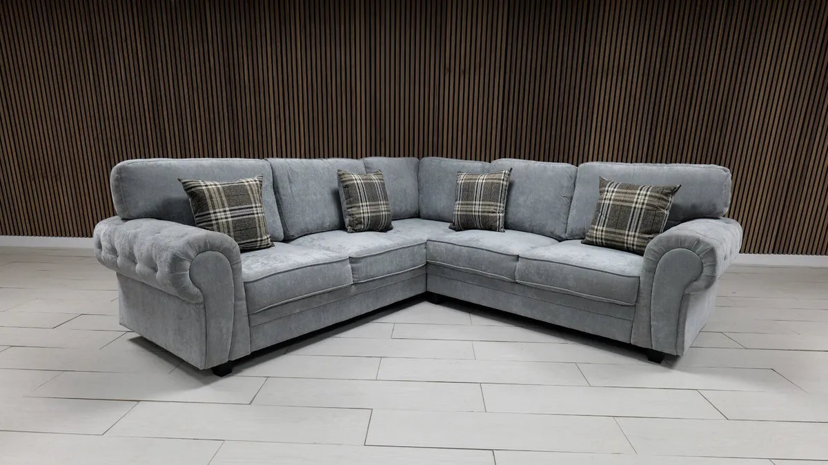 Verona Grey Fullback Cushions Sofa - Image 1